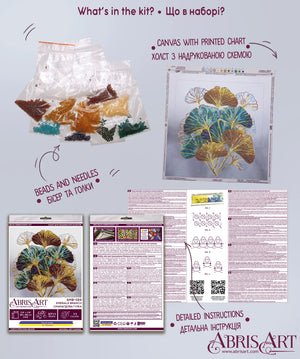 Bead Embroidery Kit Mid-sized bead embroidery kit Emerald branch