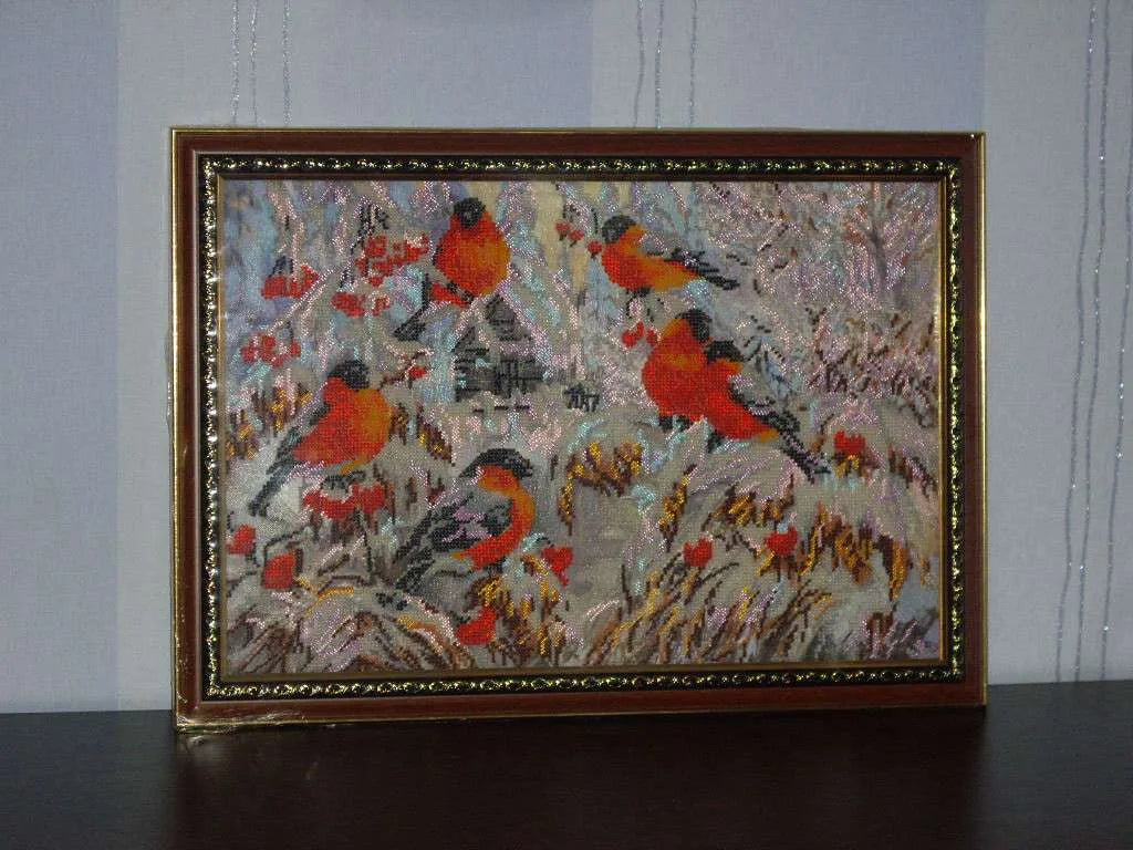 Bead Embroidery Kit Main Bead Embroidery Kit Bullfinches