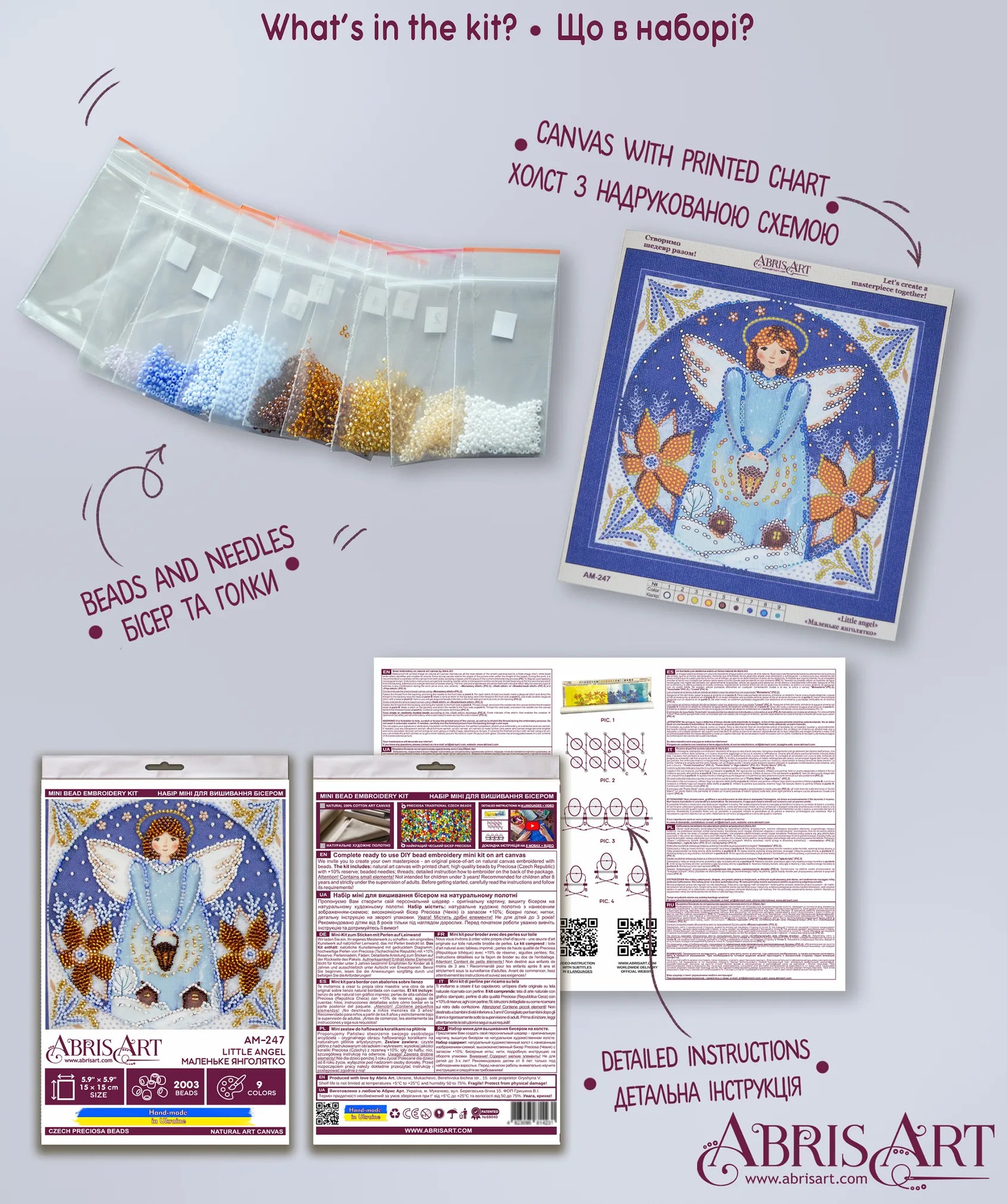 Bead Embroidery Kit Mini Bead embroidery kit Little angel