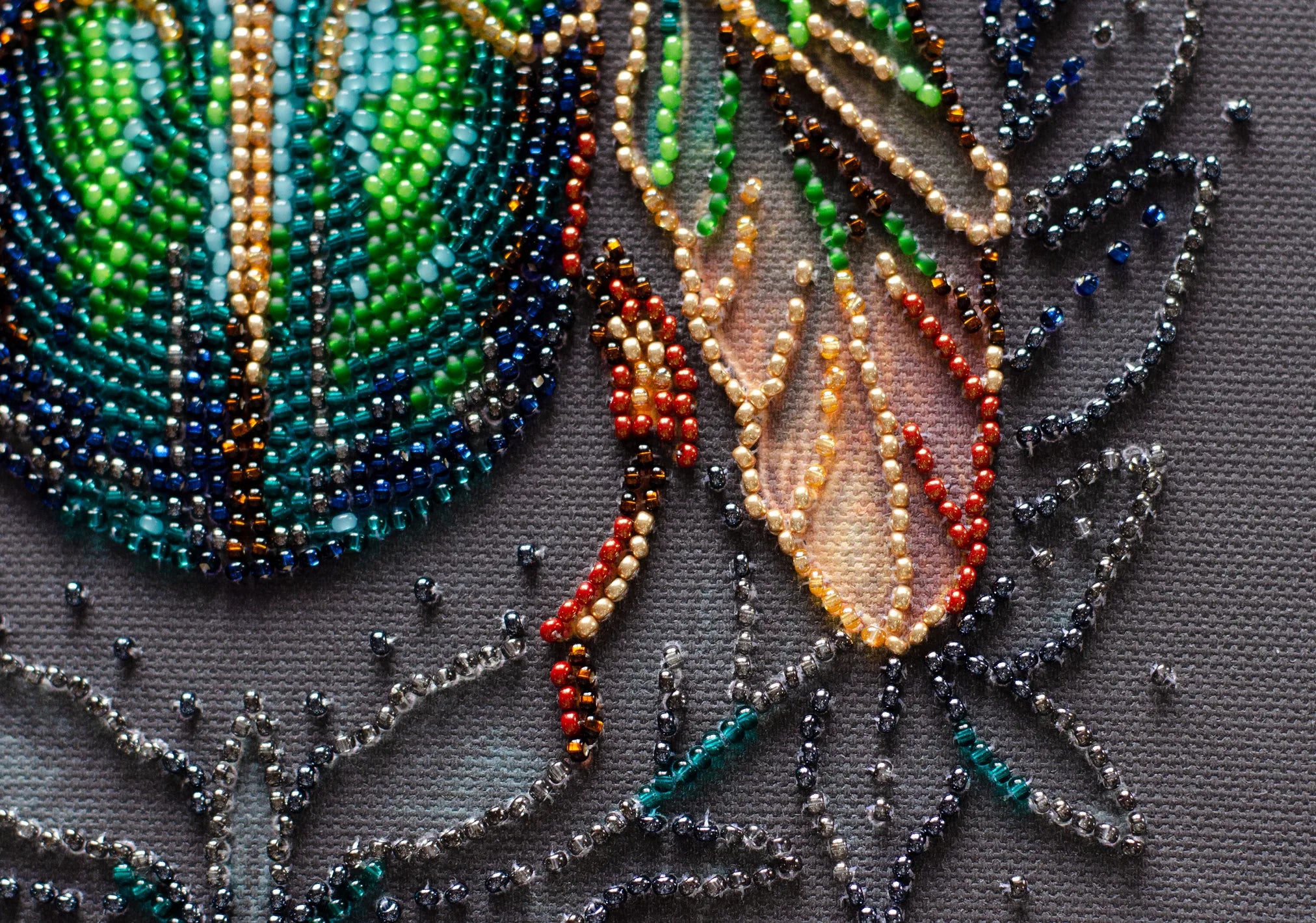 Bead Embroidery Kit Main Bead Embroidery Kit Emerald beetle