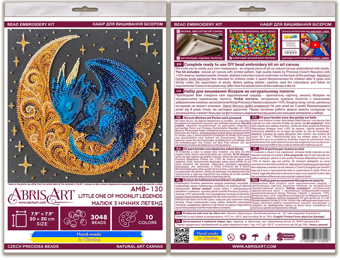 Bead Embroidery Kit Mid-sized bead embroidery kit Little One of Moonlit Legends
