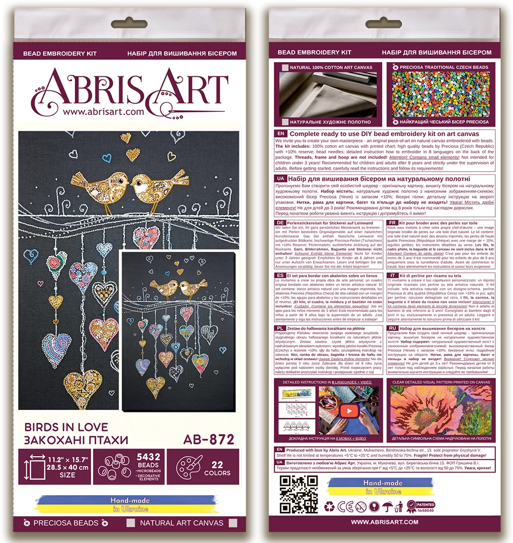 Bead Embroidery Kit Main Bead Embroidery Kit Birds in love