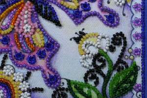 Bead Embroidery Kit Mini Bead embroidery kit Butterfly in flowers