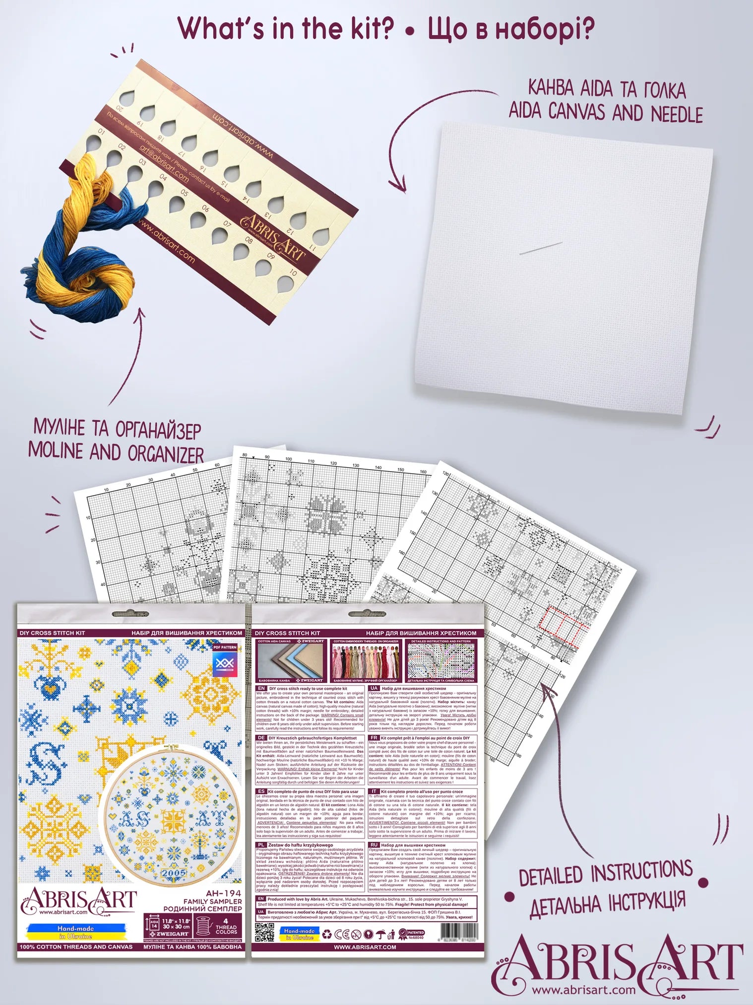 Cross Stitch Kit Cross-stitch kits Family sampler