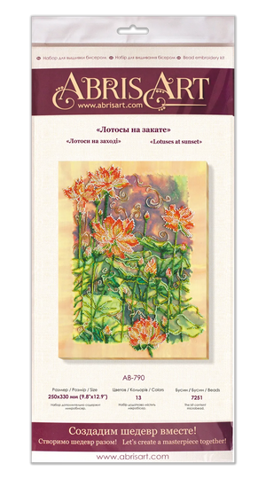 Bead Embroidery Kit Main Bead Embroidery Kit Lotuses at sunset