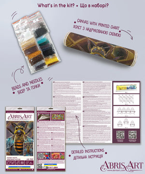 Bead Embroidery Kit Main Bead Embroidery Kit Honey motif