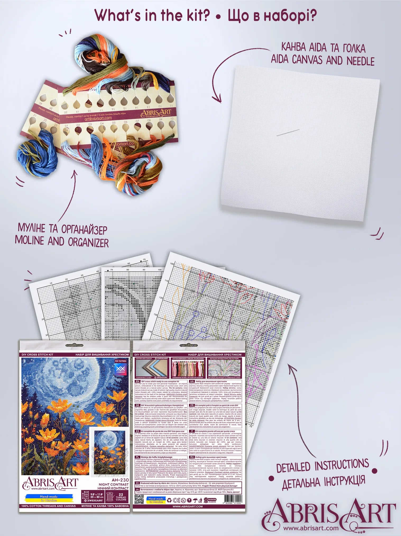 Cross Stitch Kit Cross-stitch kits Night contrast