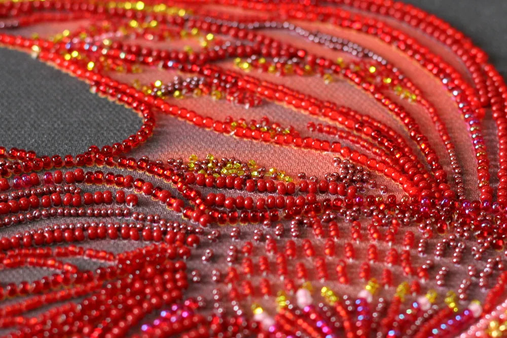 Bead Embroidery Kit Main Bead Embroidery Kit Red gold