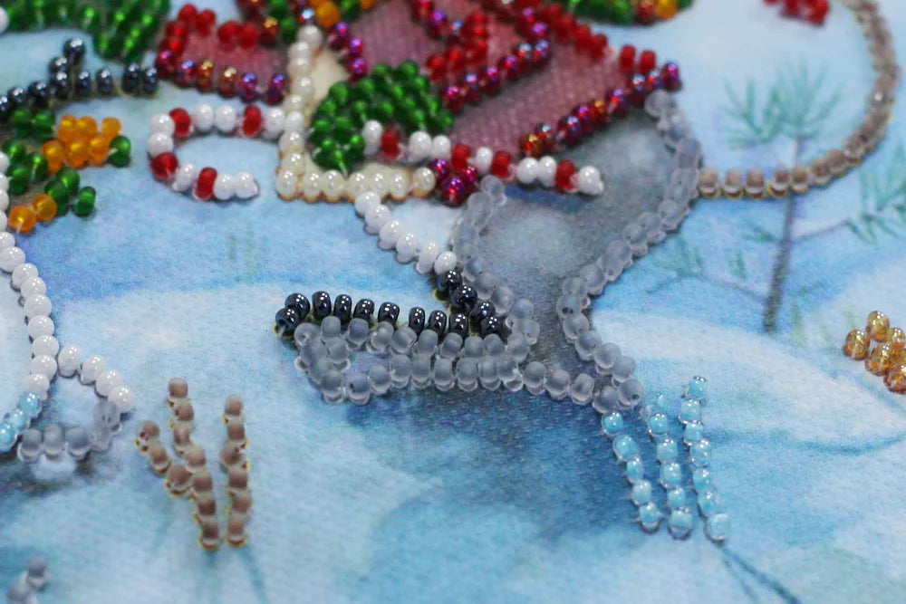 Bead Embroidery Kit Mini Bead embroidery kit Snow friend