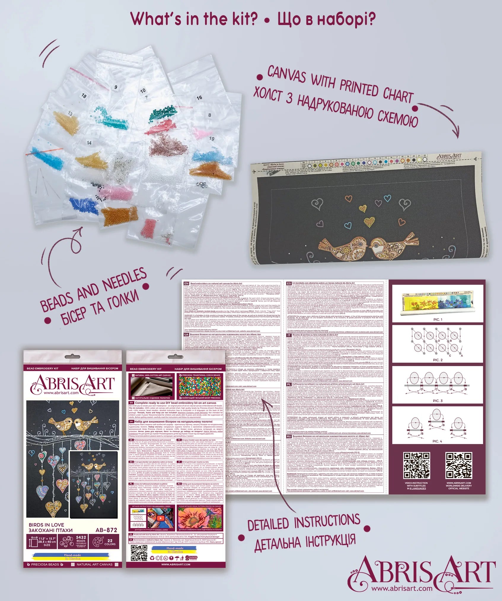 Bead Embroidery Kit Main Bead Embroidery Kit Birds in love