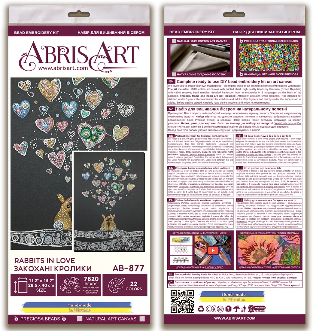Bead Embroidery Kit Main Bead Embroidery Kit Rabbits in love