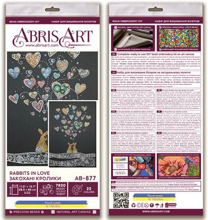 Bead Embroidery Kit Main Bead Embroidery Kit Rabbits in love