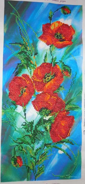 Bead Embroidery Kit Main Bead Embroidery Kit Poppy dawn