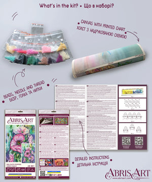 Bead Embroidery Kit Main Bead Embroidery Kit Delicate poppies