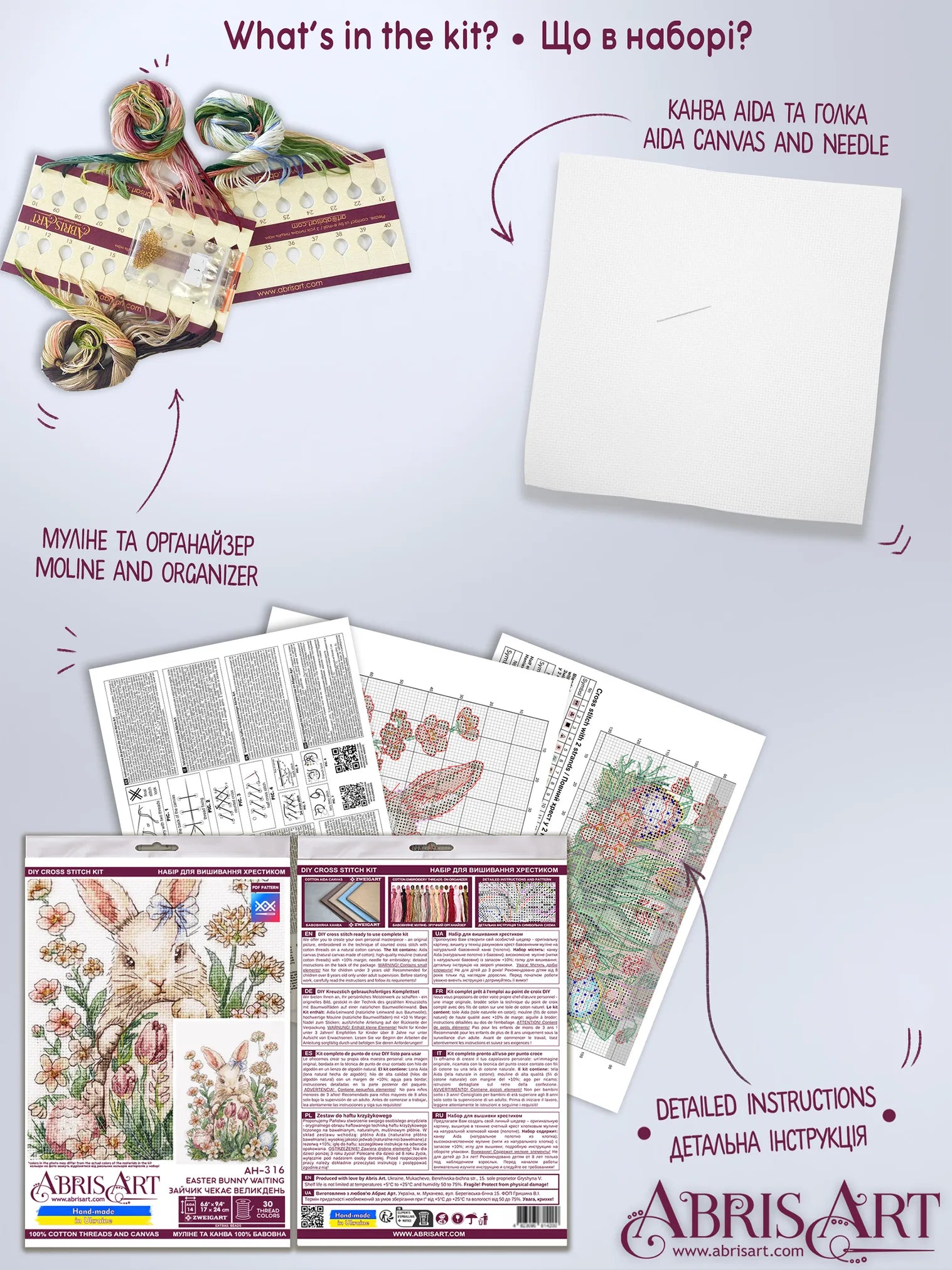 Cross Stitch Kit Cross-stitch kits Easter bunny waiting (Easter Scenes)