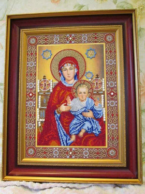 Bead Embroidery Kit Main Bead Embroidery Kit Wedding Icon – The Holy Mother of God