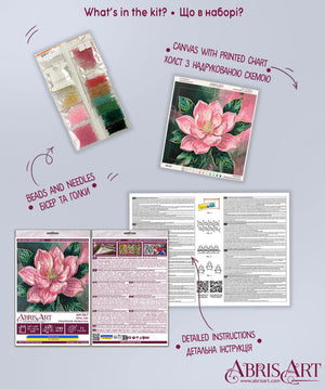 Bead Embroidery Kit Mini Bead embroidery kit Petal Kiss