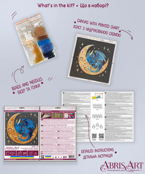Bead Embroidery Kit Mid-sized bead embroidery kit Little One of Moonlit Legends